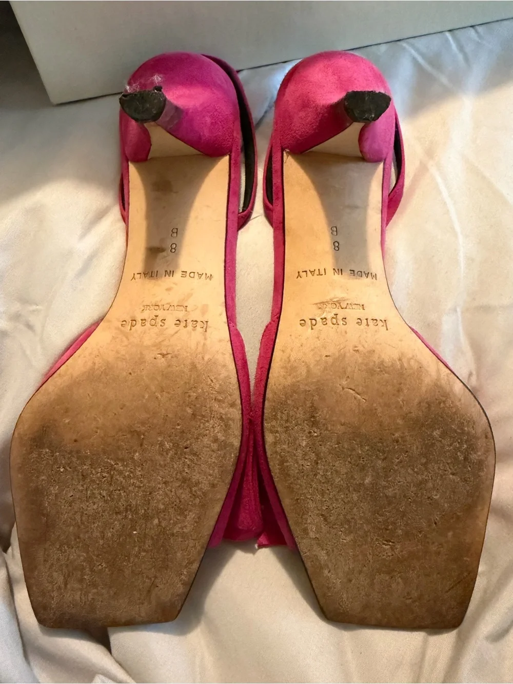 Kate Spade Bree Fuschia Suede Kitten Heel Sandals